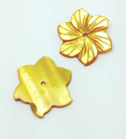 Multi- coloured Large Natural Shell Flower Shaped Dyed Buttons