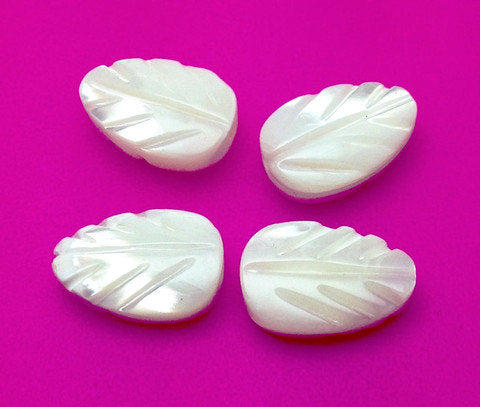 Freshwater Mother of Pearl Carved Leaves